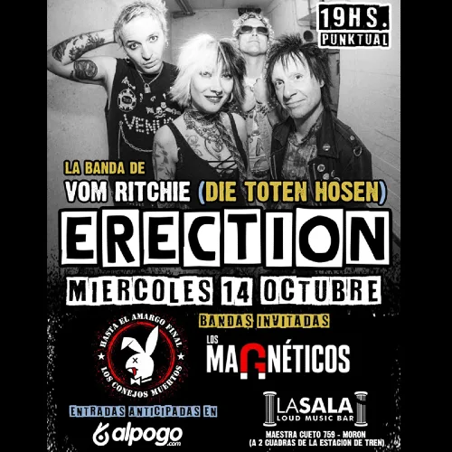 Afiche de ERECTION + LOS CONEJOS MUERTOS + LOS MAGNETICOS