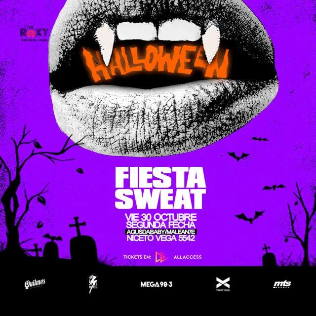 Afiche de FIESTA SWEAT HALLOWEEN + AGUSDABABY + MALEAN7E