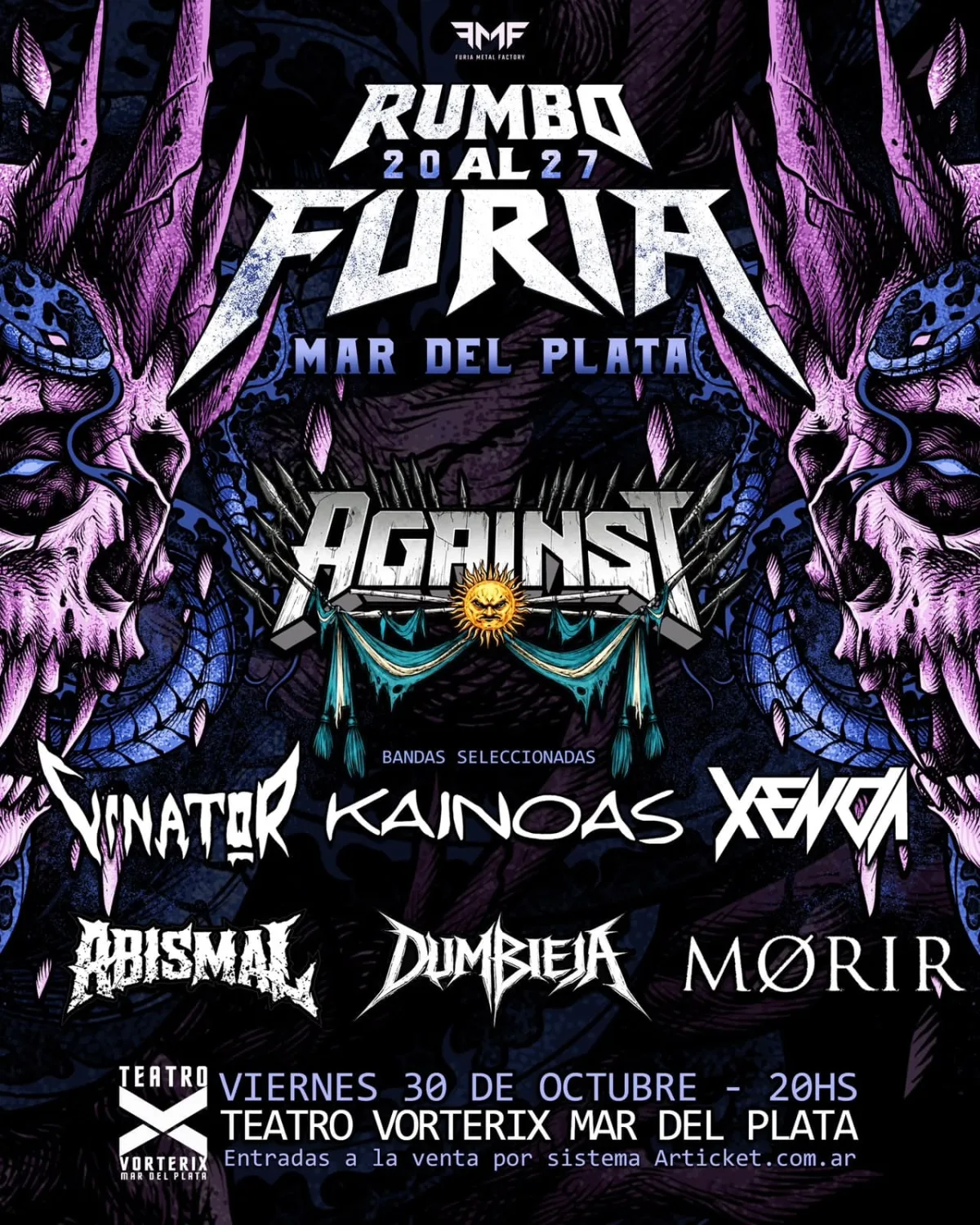 Afiche de FURIA - RUMBO AL 2027 + VINATOR + KAINOAS + XENOA + ABISMAL + DUMBIEJA + MORIR