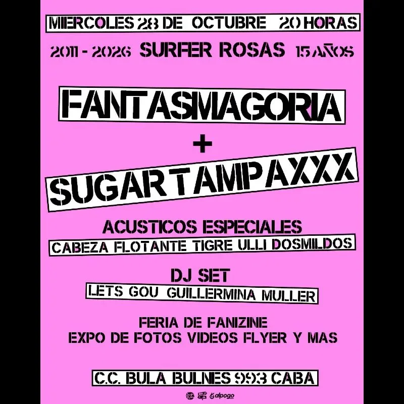 Afiche de Surfer Rosas + Sugar Tampaxxx + Fantasmagoria